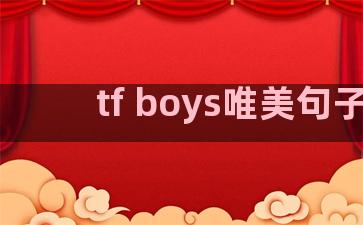 tf boys唯美句子